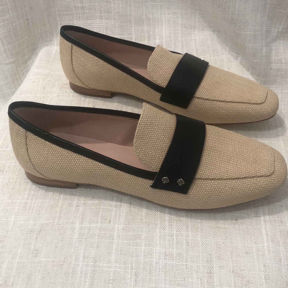Kate Spade Mariana Flats loafers Almond Raffia Straw Women’s Size 6.5B - Picture 4 of 10